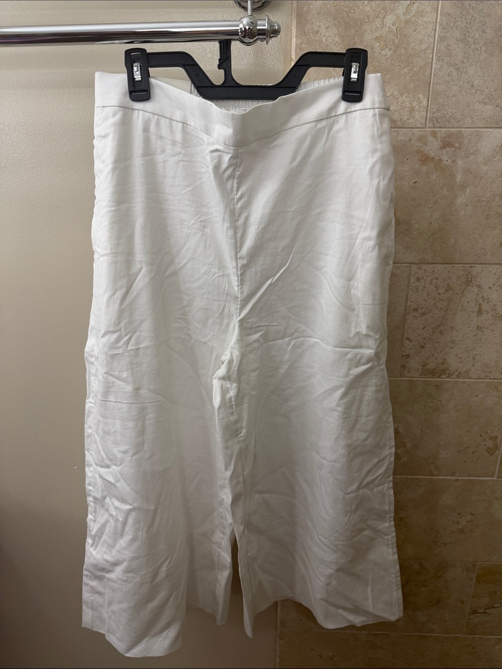 Banana Republic White Wide-Leg Cropped Pants